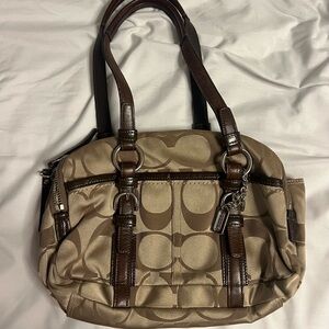Coach Tan and Brown Satchel
